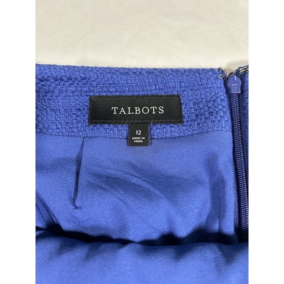 Talbots Women’s Blue Floral Lace Trim Cotton Pencil Skirt Size 12 - Picture 4 of 8